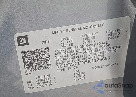 2019 Chevrolet Colorado Lt from USA, damaged, VIN 1GCGSCEN5K1126690